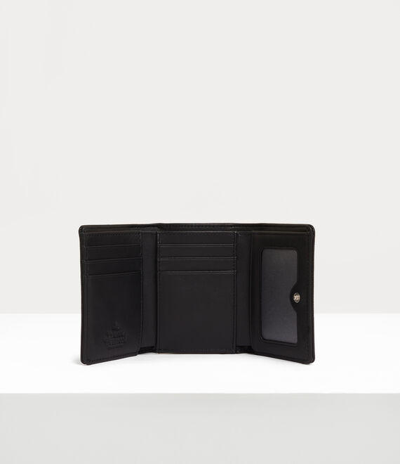 Vivienne Westwood saffiano thin lo small frame wallet black